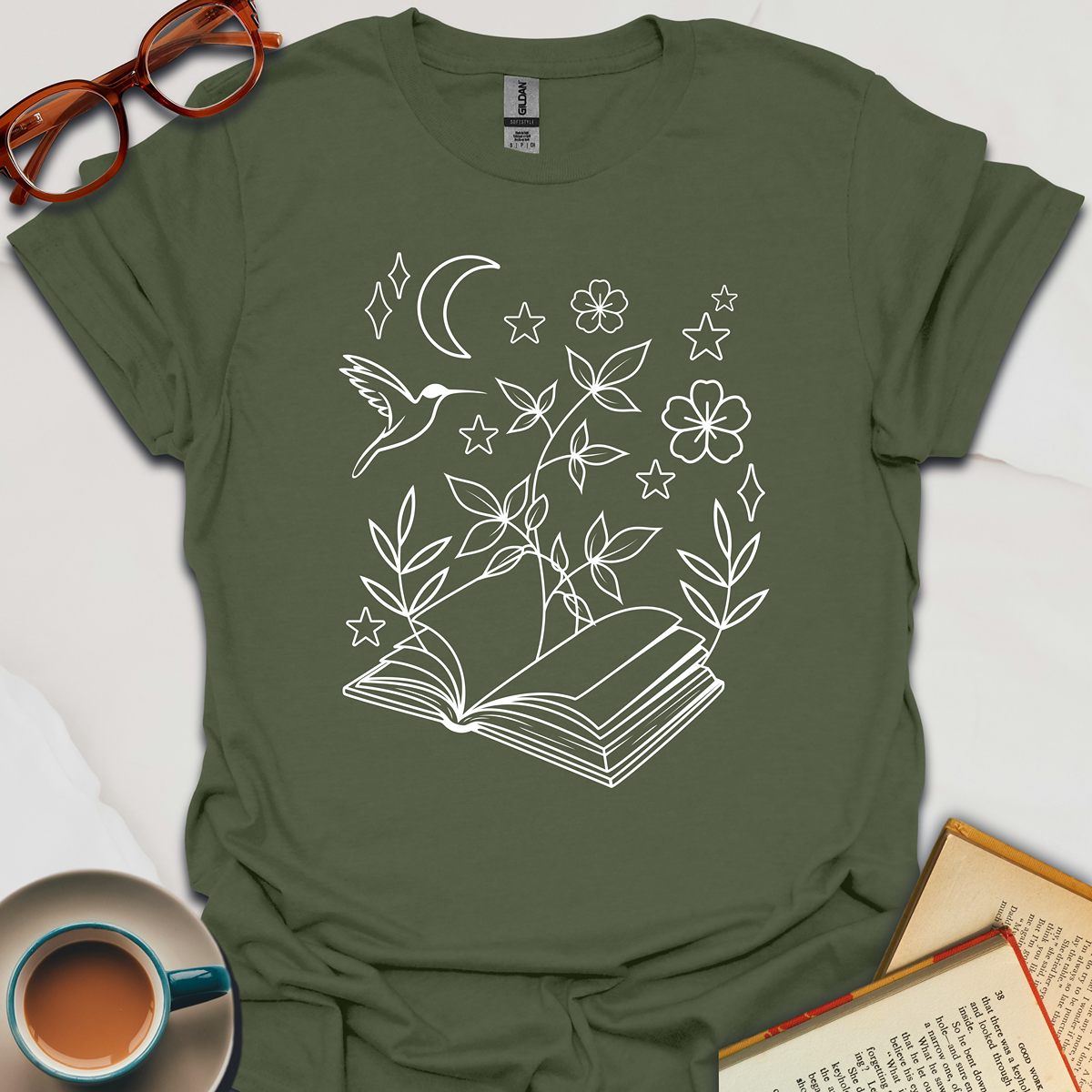 Botanical Book Lover T-Shirt | Unisex Tee