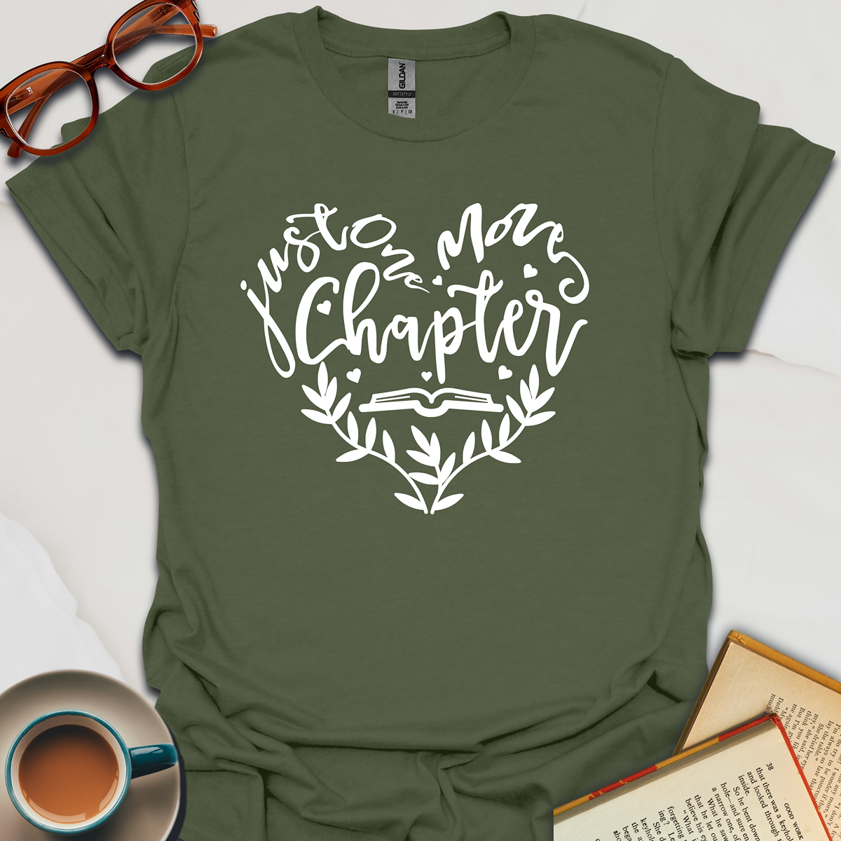 Just One More Chapter Heart T-Shirt