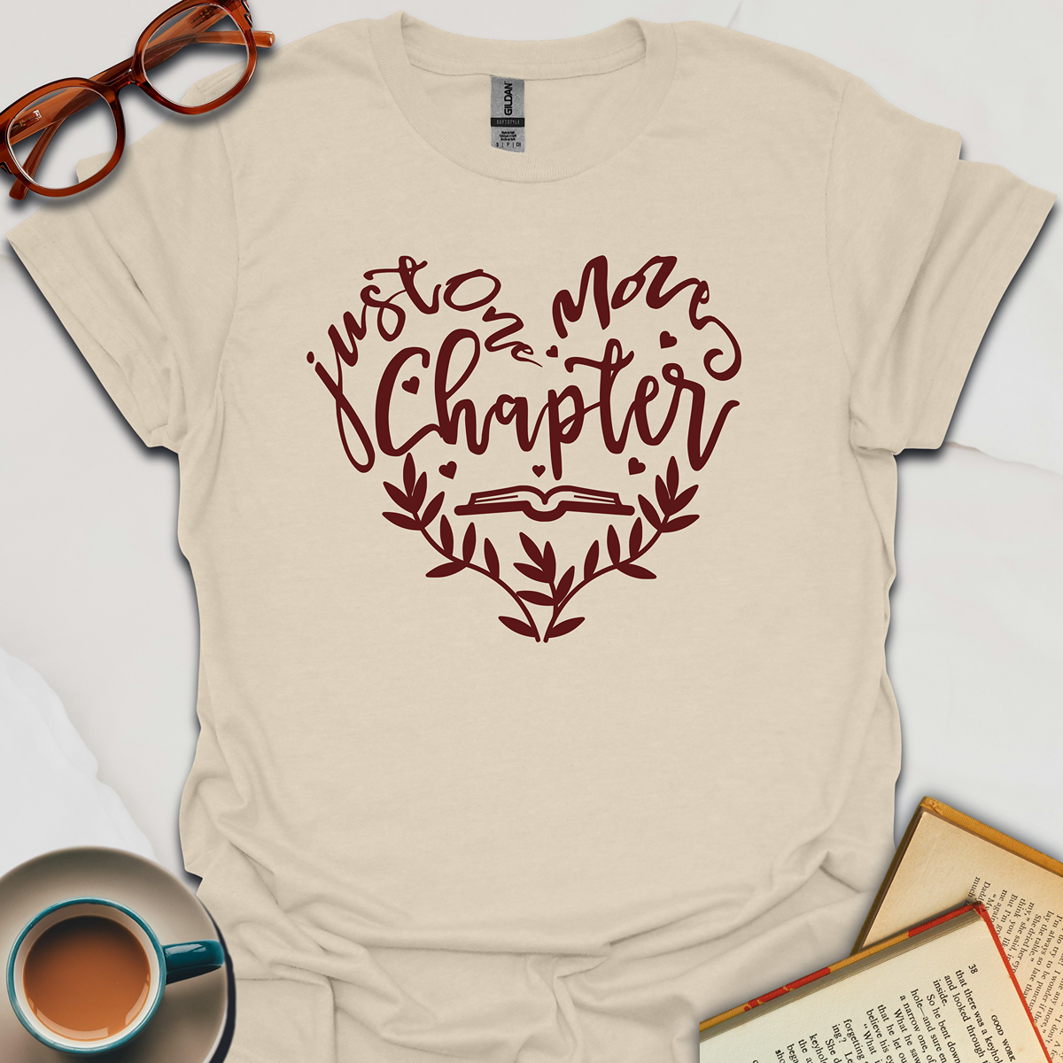 Just One More Chapter Heart T-Shirt